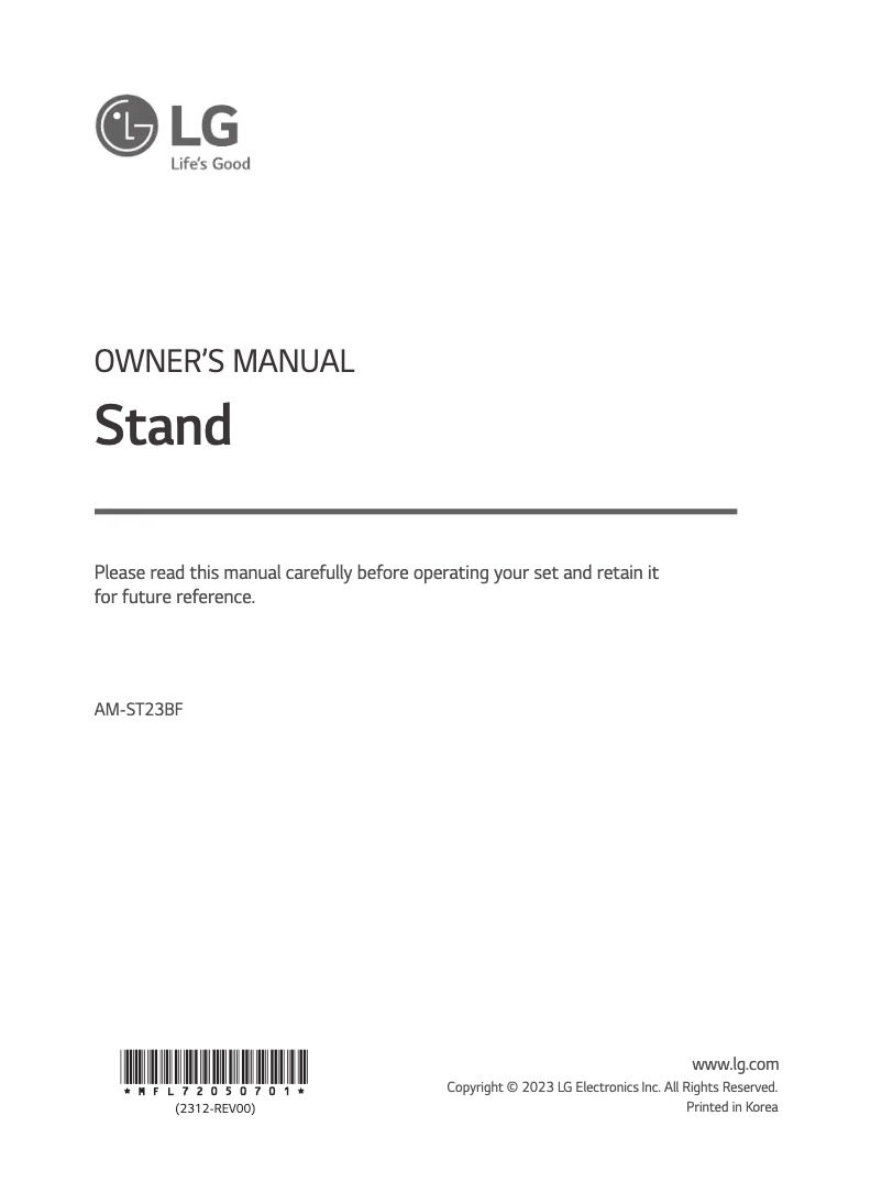 Image de la première page du manuel de l'appareil AM-ST23BF