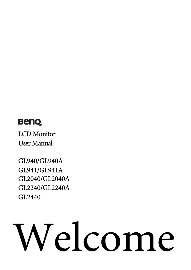 Page 1 de la notice Manuel utilisateur BenQ GL2240