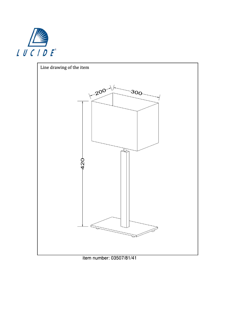 Page n°1 - Manuel utilisateur Lucide Festa 03507/81/41