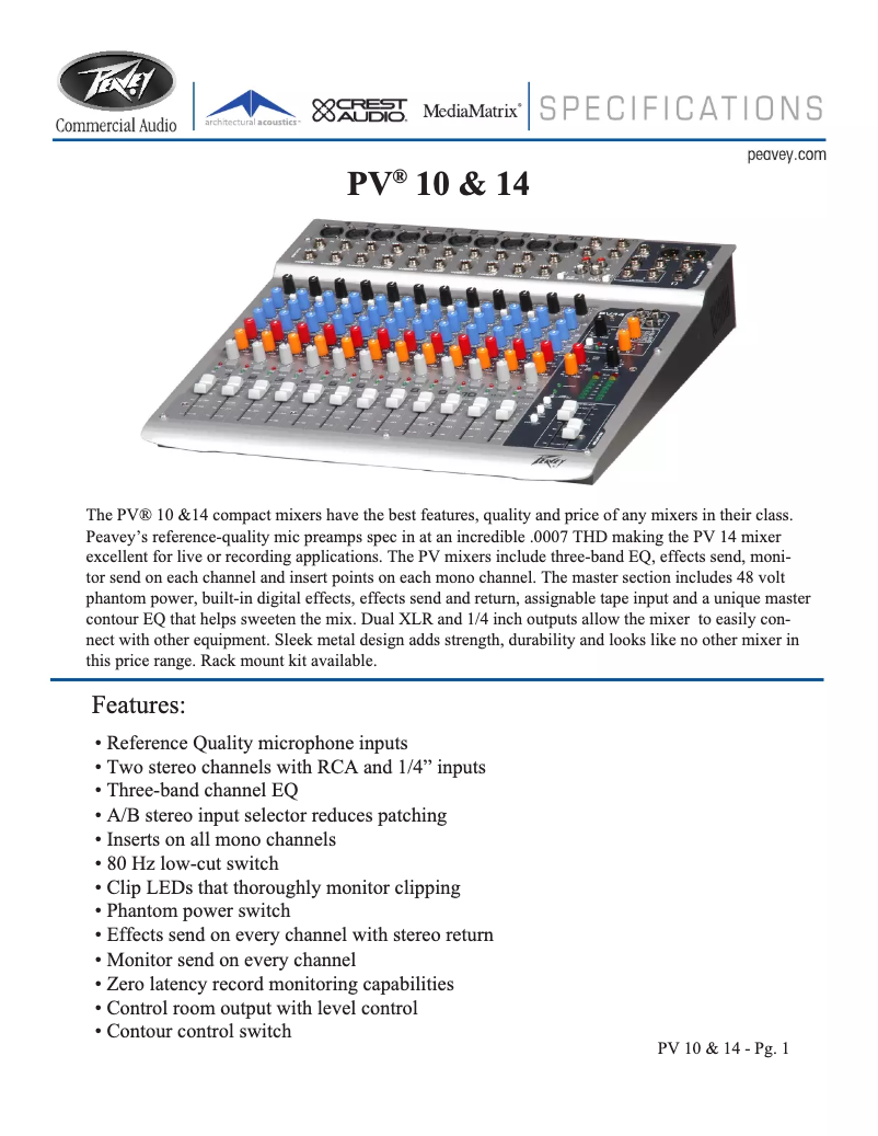 Imagen de la primera página del manual del dispositivo PV 10