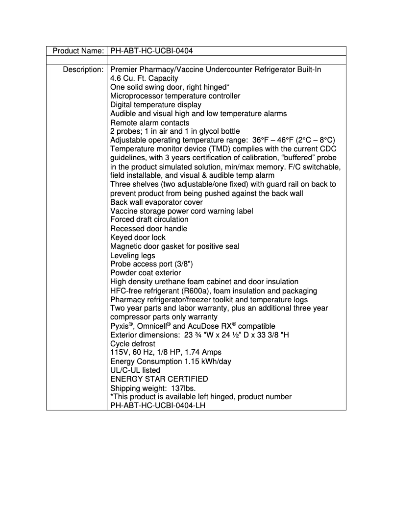 Page 1 de la notice Manuel utilisateur American BioTech Supply PH-ABT-HC-UCBI-0404