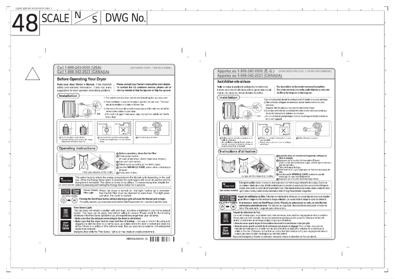 Page n°1 - Guide d'installation LG DLEX5500V