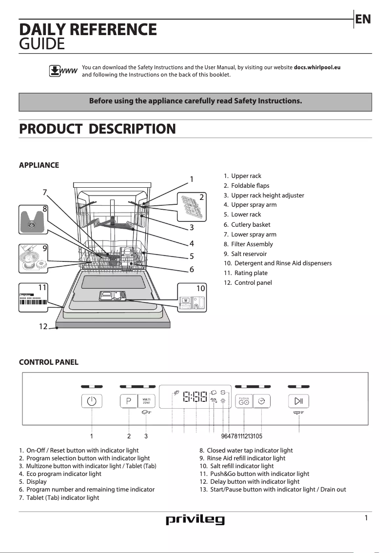 Page 1 de la notice Manuel utilisateur Privileg RBC 3C24 A X