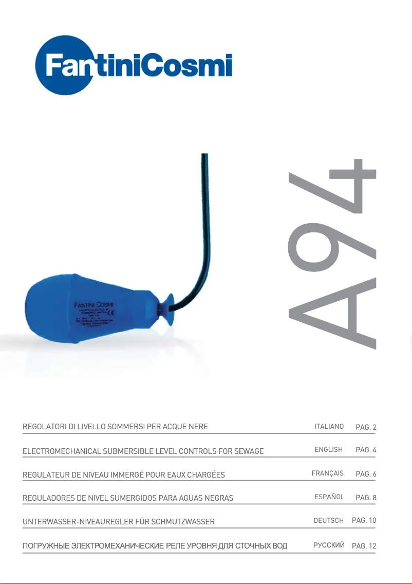 Page 1 de la notice Manuel utilisateur Fantini Cosmi A94