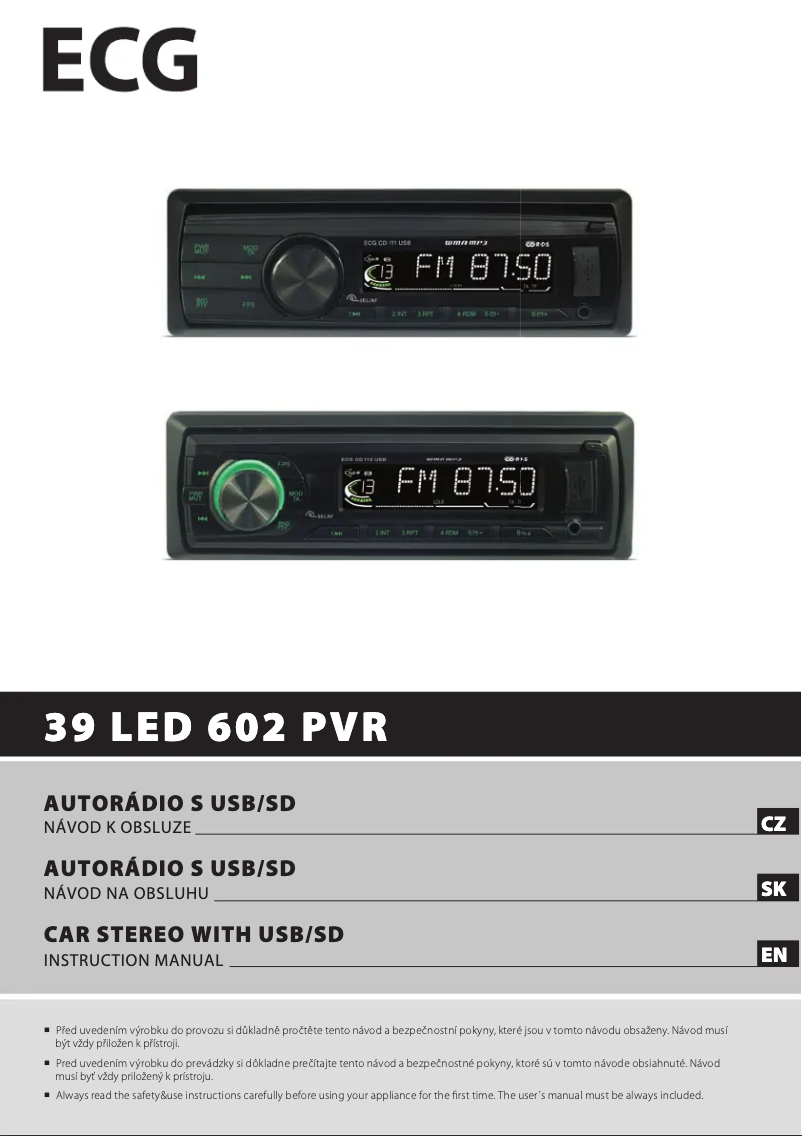 Image de la première page du manuel de l'appareil CD 112 USB