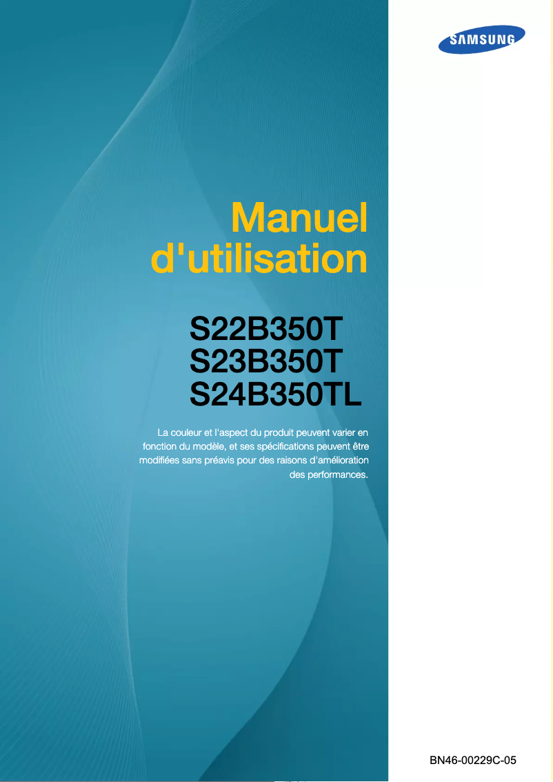Page 1 de la notice Manuel utilisateur Samsung SyncMaster S24B350TL