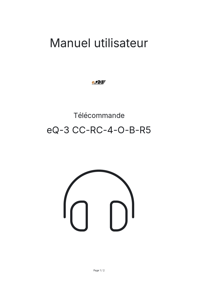 Page n°1 - Manuel utilisateur eQ-3 CC-RC-4-O-B-R5