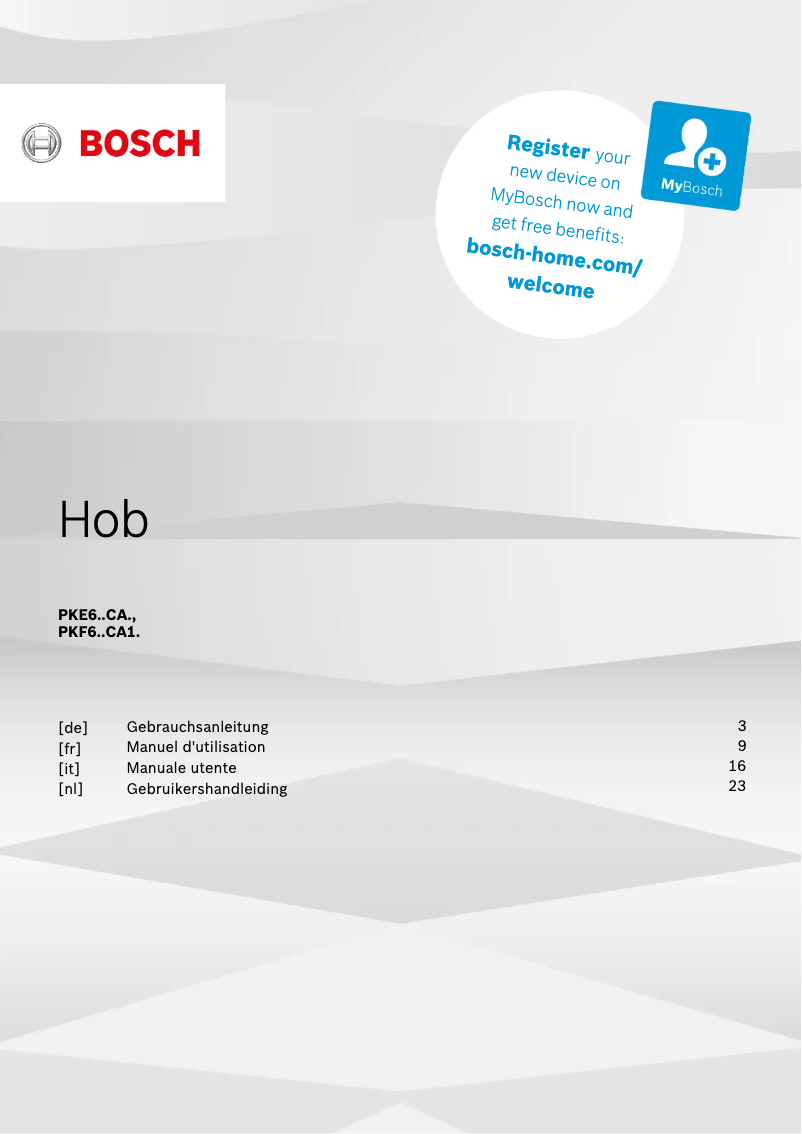 Image de la première page du manuel de l'appareil PKE611CA3E