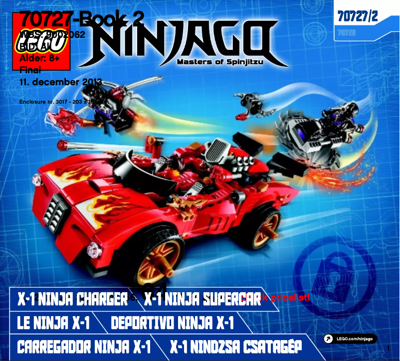 Page 1 de la notice Manuel utilisateur Lego X-1 Ninja Charger