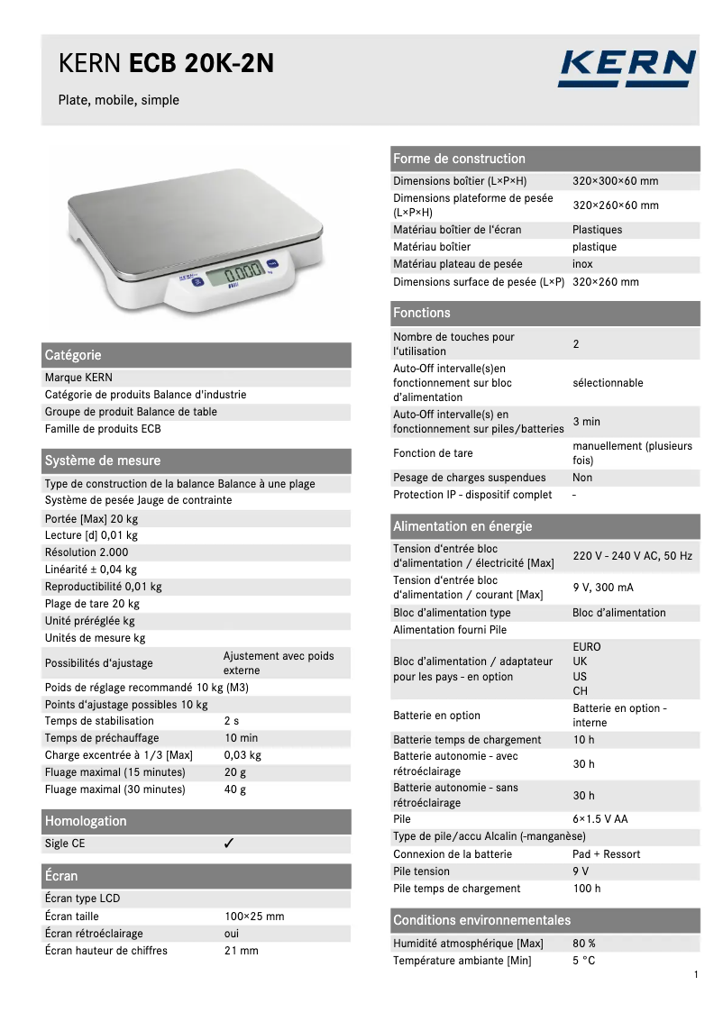 Image de la première page du manuel de l'appareil ECB 20K-2N