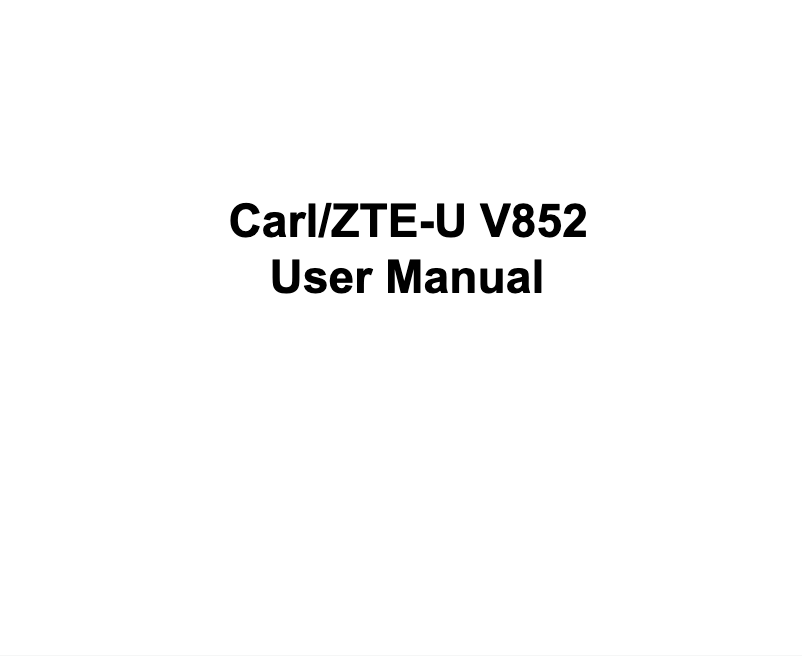Page n°1 - Manuel utilisateur ZTE U-V852