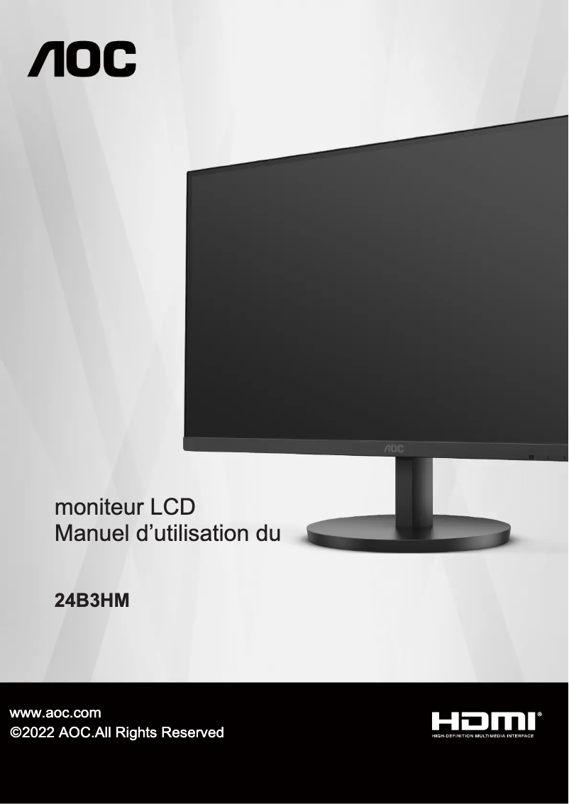Page 1 de la notice Manuel utilisateur AOC 24B3HM