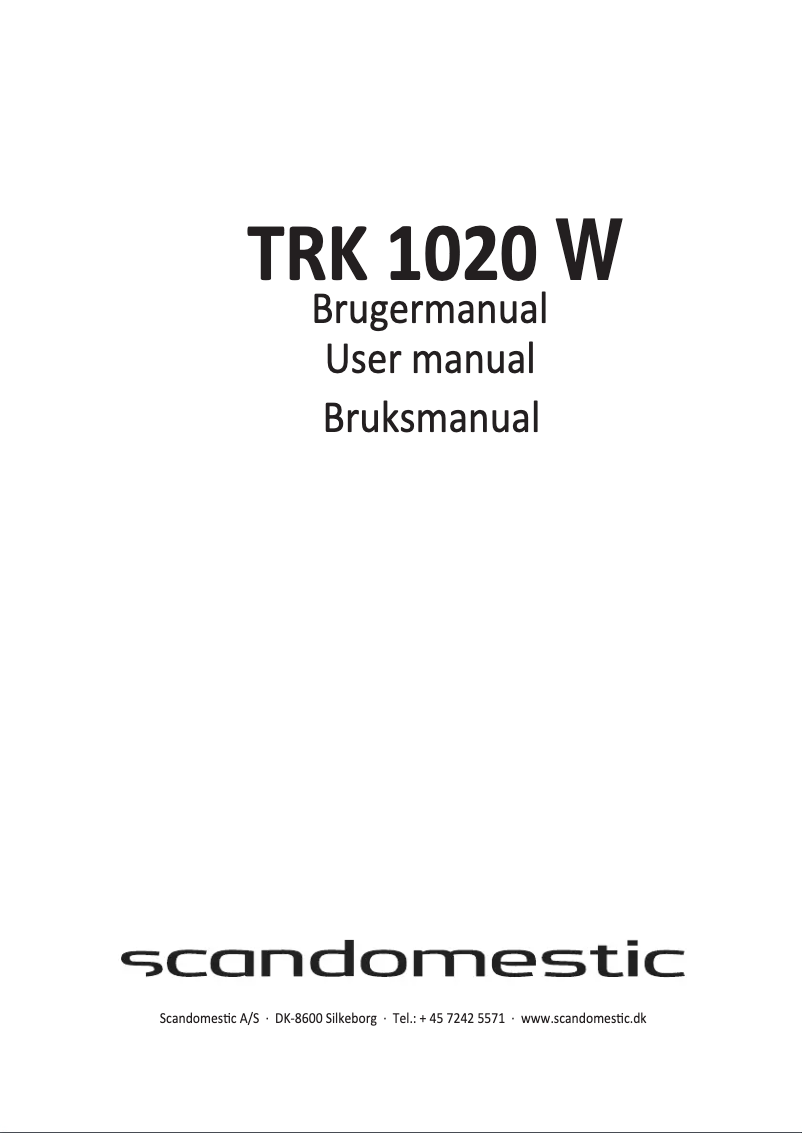 Page 1 de la notice Manuel utilisateur Scandomestic TRK 1020
