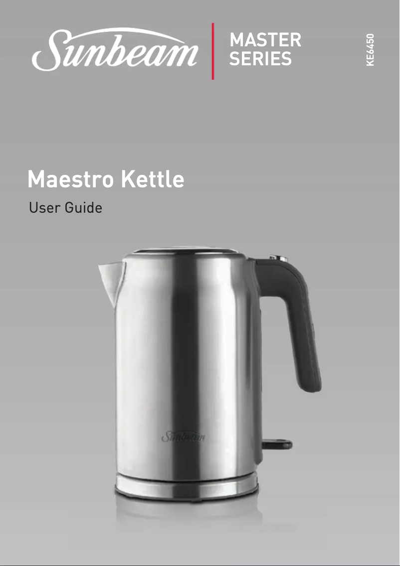 Page n°1 - Manuel utilisateur Sunbeam Maestro Quiet Shield KE6451