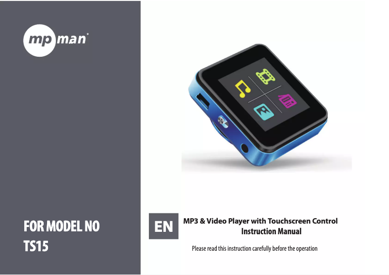 Page 1 de la notice Manuel utilisateur Mpman TS15