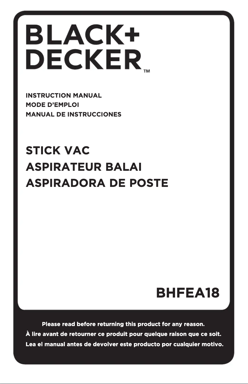 Image de la première page du manuel de l'appareil BHFEA18