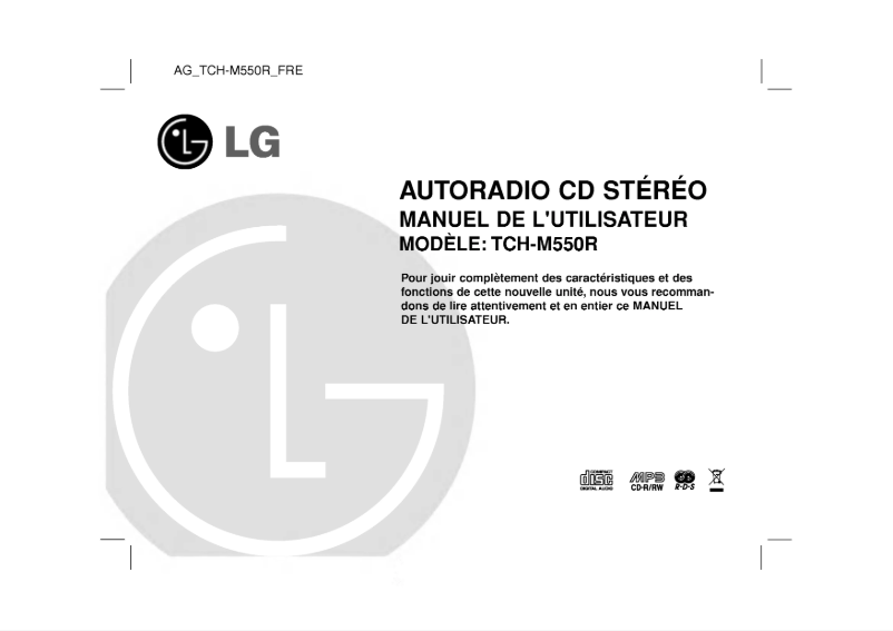 Page 1 de la notice Manuel utilisateur LG TCH-M550R