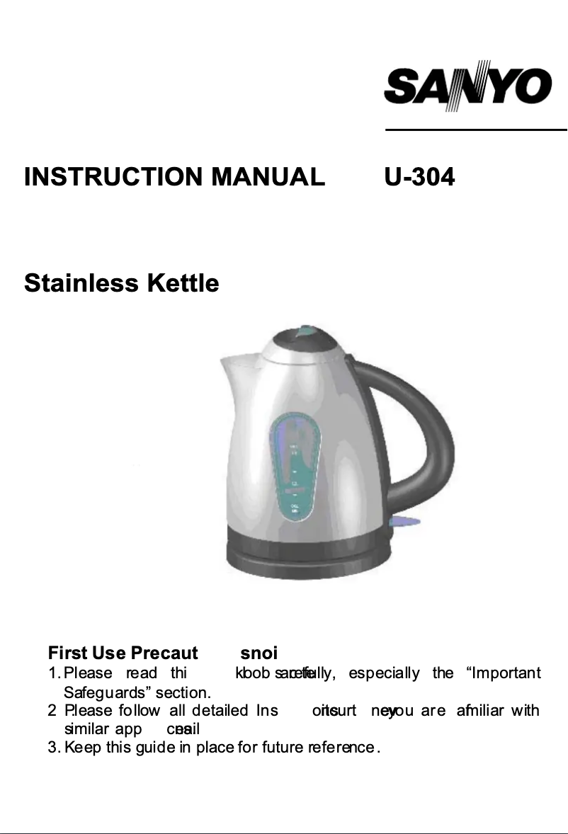 Image de la première page du manuel de l'appareil U-304