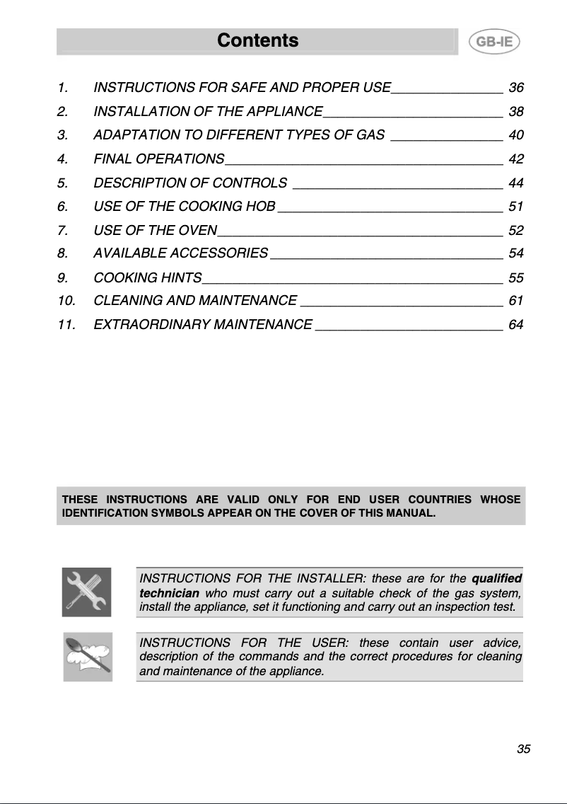 Page 1 de la notice Manuel utilisateur Smeg A1BL-6
