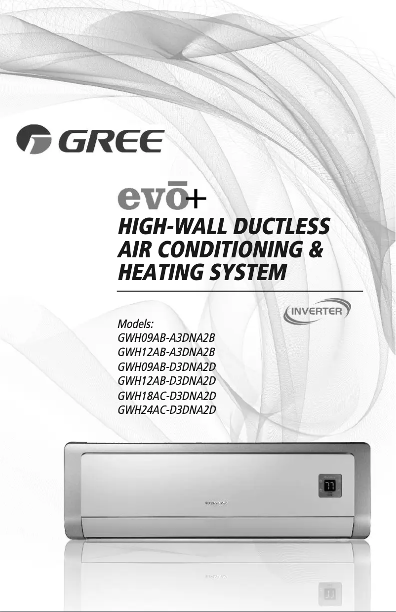 Page 1 de la notice Manuel utilisateur Gree Evo+ GWH24AC-D3DNA2D