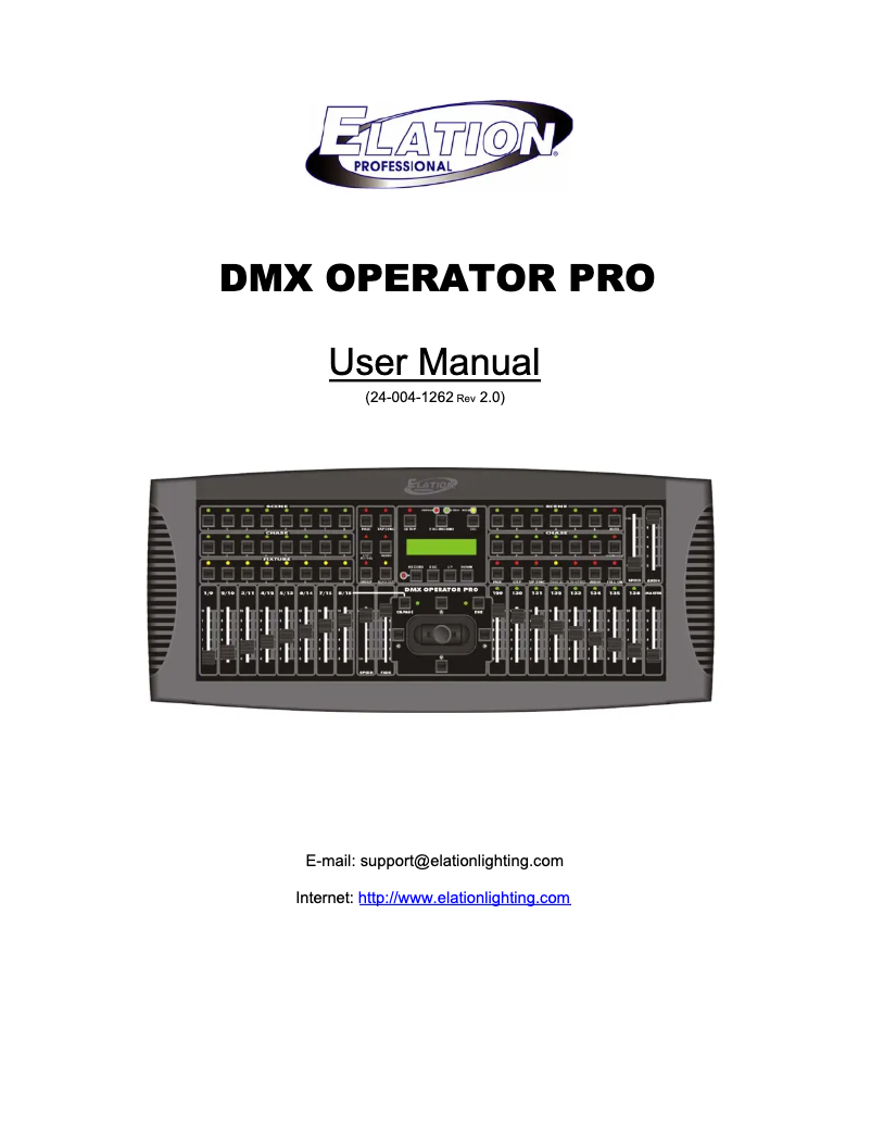 Image de la première page du manuel de l'appareil DMX Operator Pro