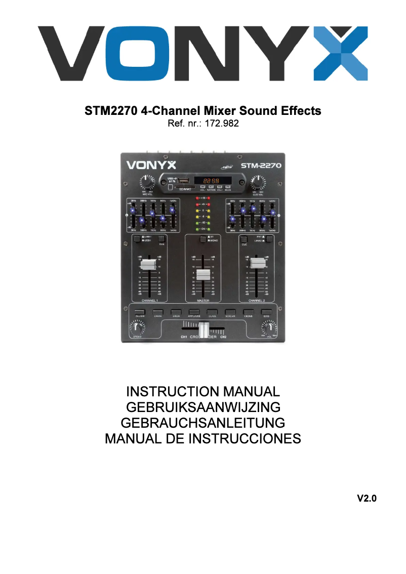 Page n°1 - Manuel utilisateur Vonyx STM2270