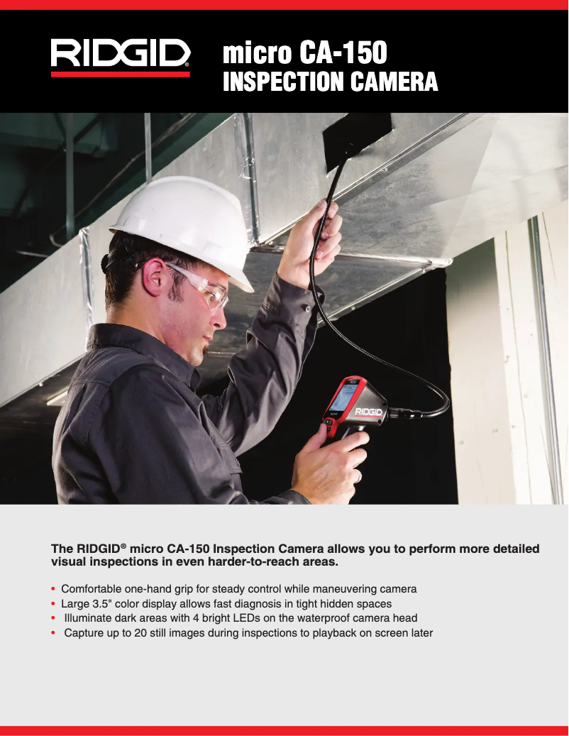 Página 1 del manual Catálogo Ridgid micro CA-150