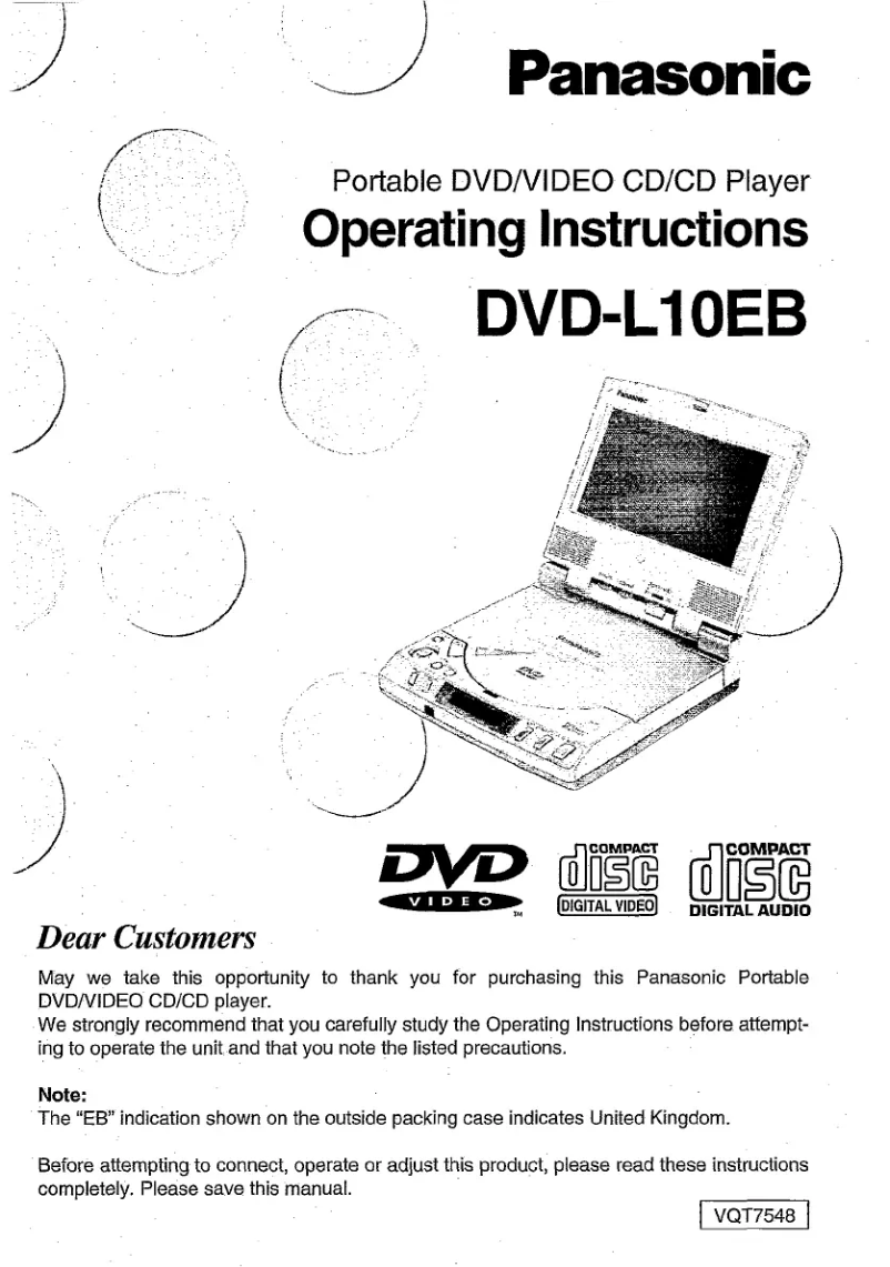 Page n°1 - Manuel utilisateur Panasonic DVD-L10
