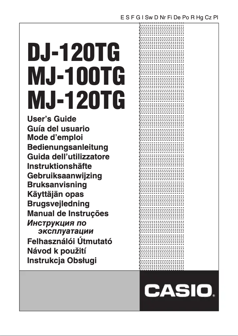 Page n°1 - Manuel utilisateur Casio MJ-120TG