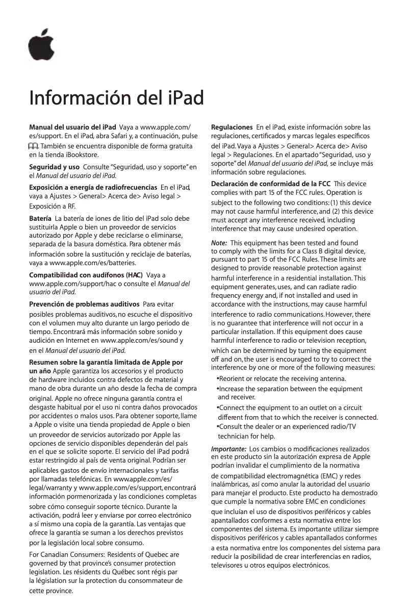 Image de la première page du manuel de l'appareil iPad Mini (2012)