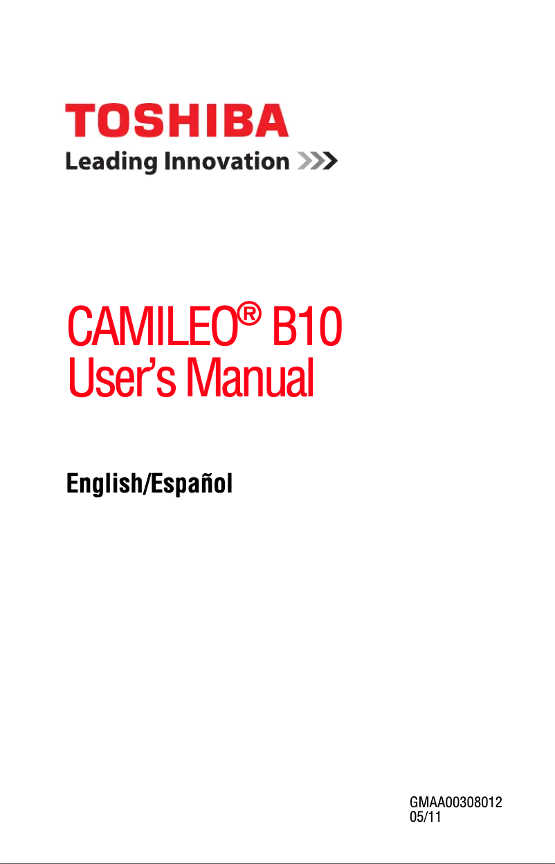 Image de la première page du manuel de l'appareil Camileo B10