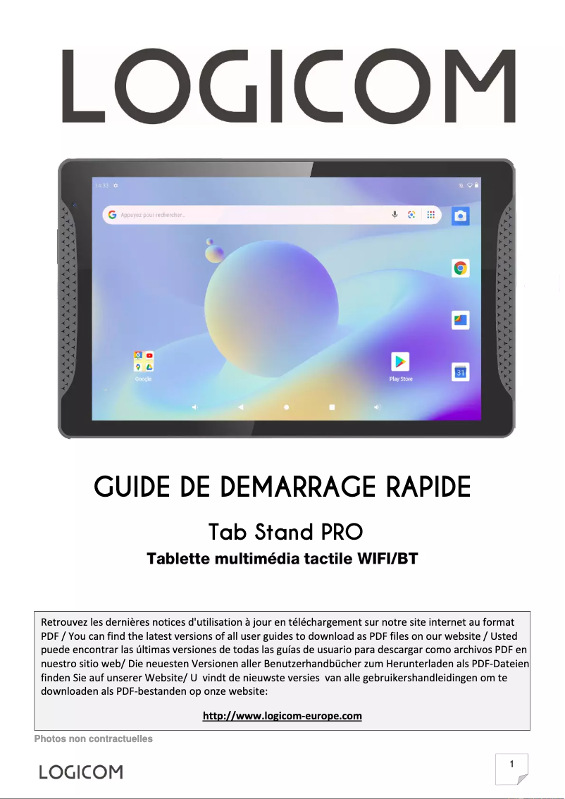 Image de la première page du manuel de l'appareil Tab Stand Pro