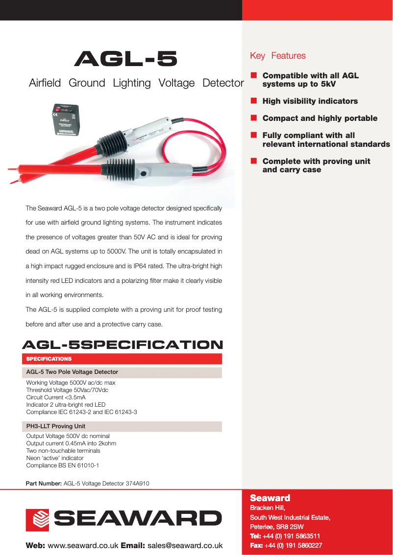 Page n°1 - Fiche technique Seaward AGL-5