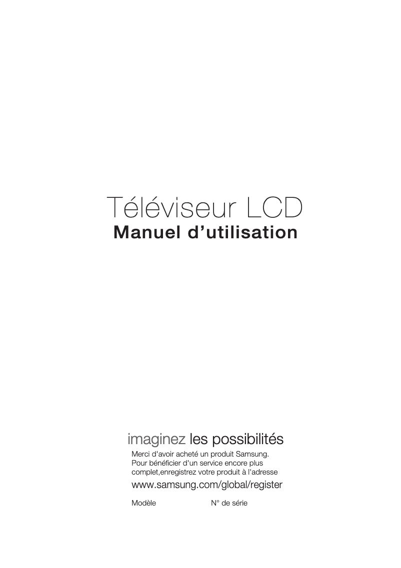 Page n°1 - Manuel utilisateur Samsung LA32C480H1