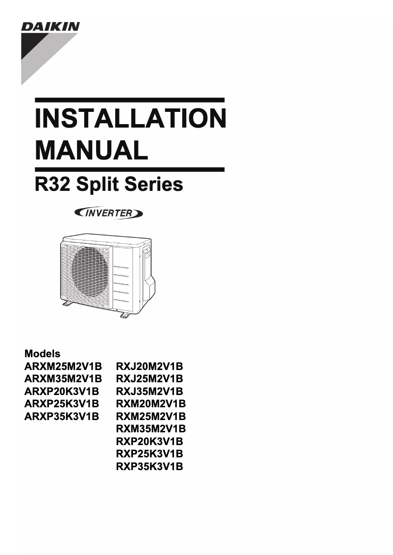 Page 1 de la notice Manuel utilisateur Daikin ARXP25K3V1B
