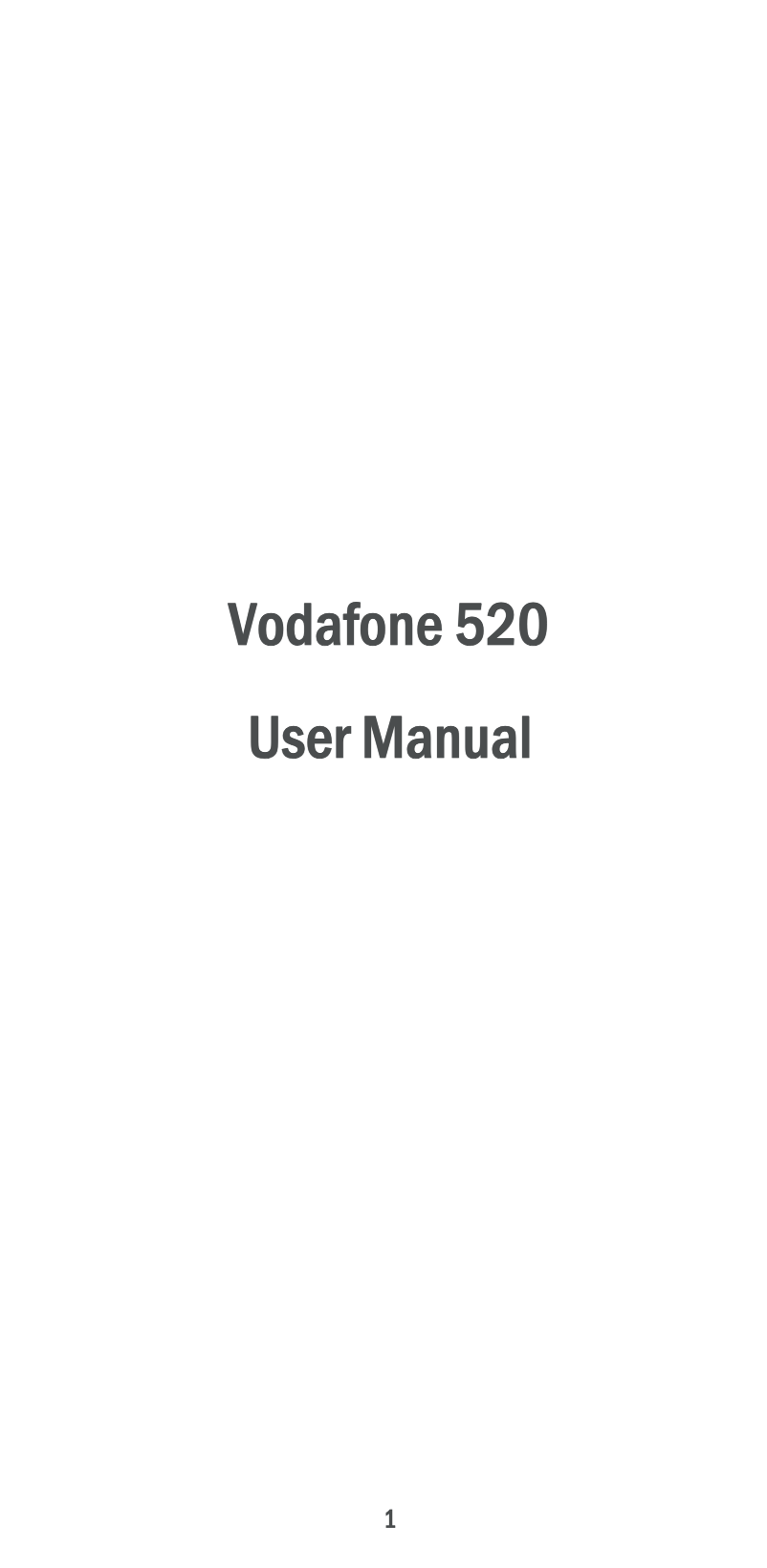 Page 1 de la notice Manuel utilisateur ZTE Vodafone 520