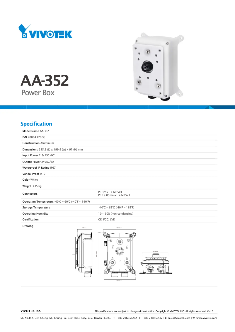 Image de la première page du manuel de l'appareil AA-352