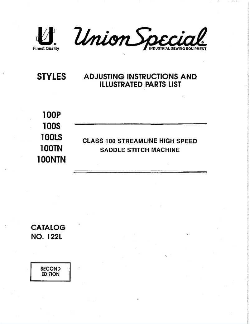 Page 1 de la notice Manuel utilisateur Union Special 100S