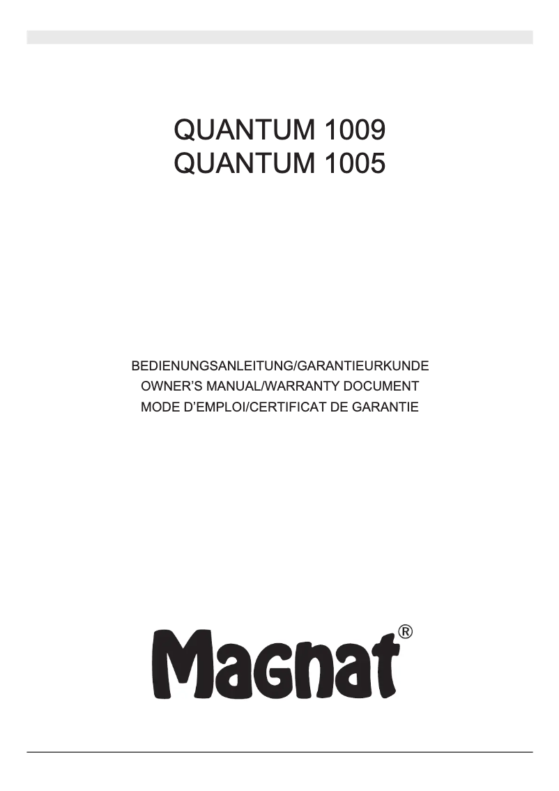 Página 1 del manual Manual de usuario Magnat Quantum 1005