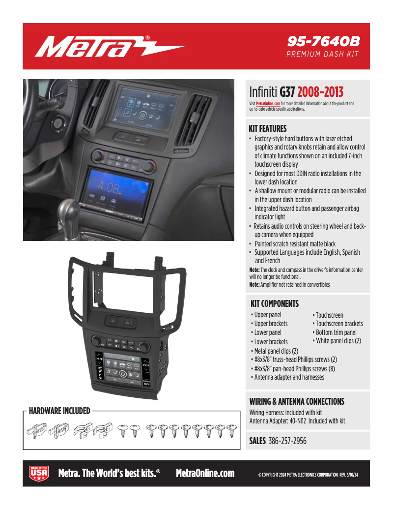 Page 1 de la notice Fiche technique AXESS 95-7640B