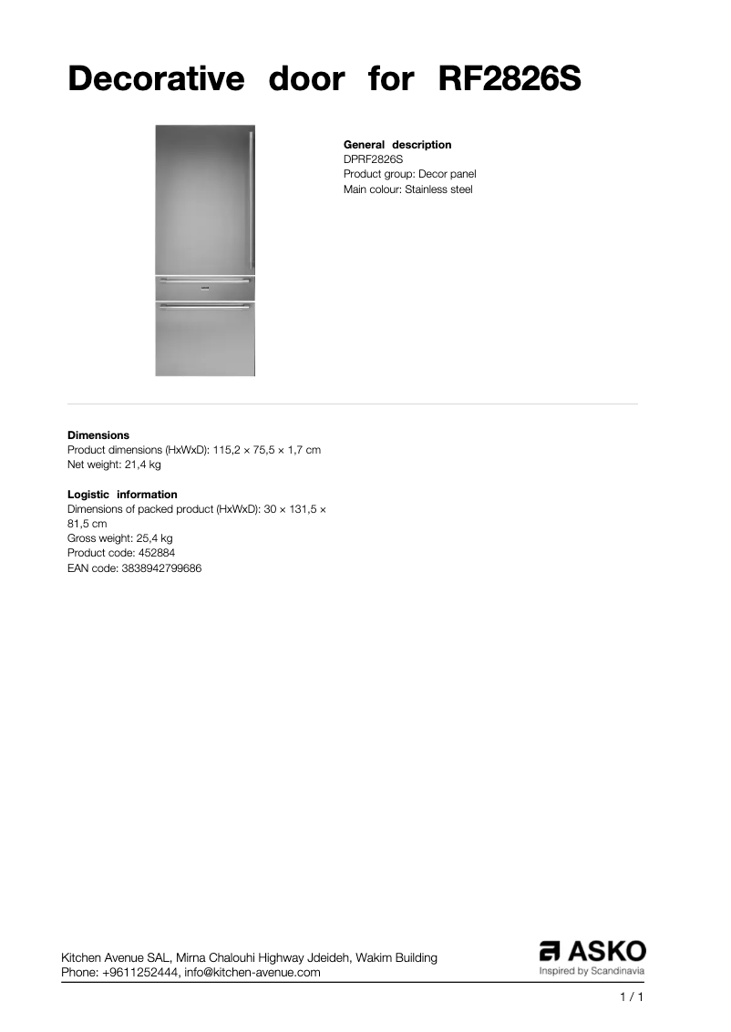 Page n°1 - Manuel utilisateur Asko DPRF2826S