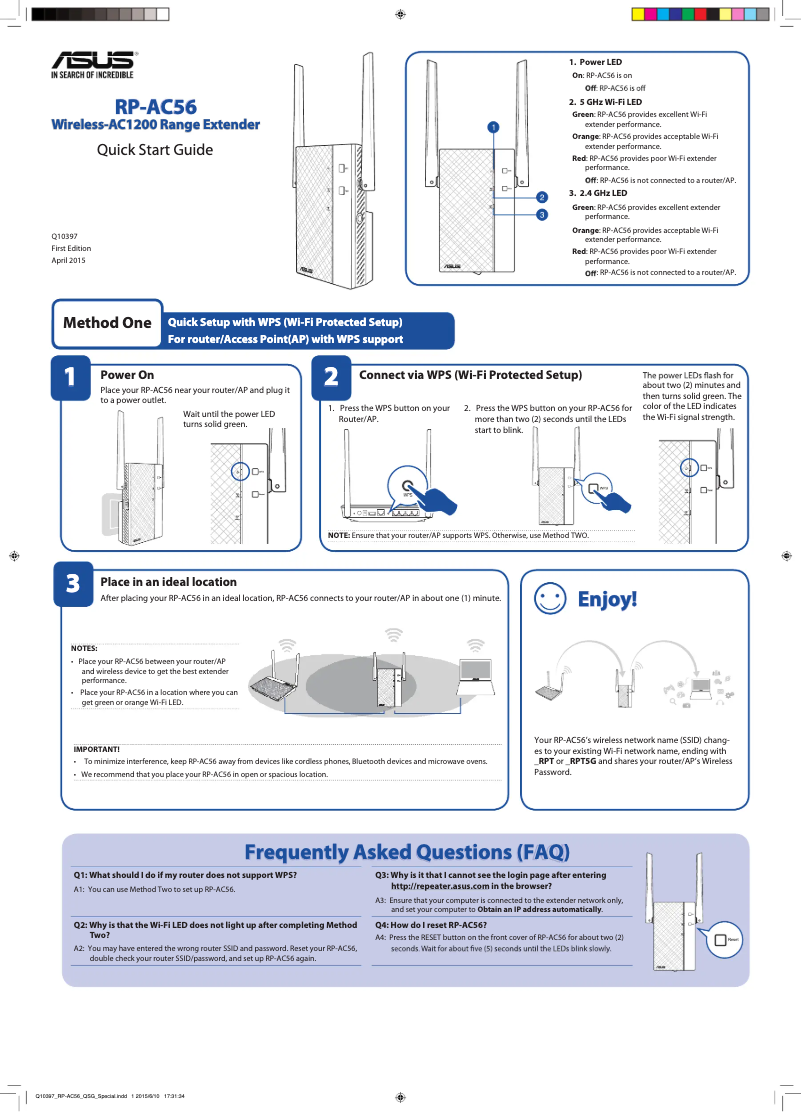 Page n°1 - Manuel utilisateur Asus RP-AC56