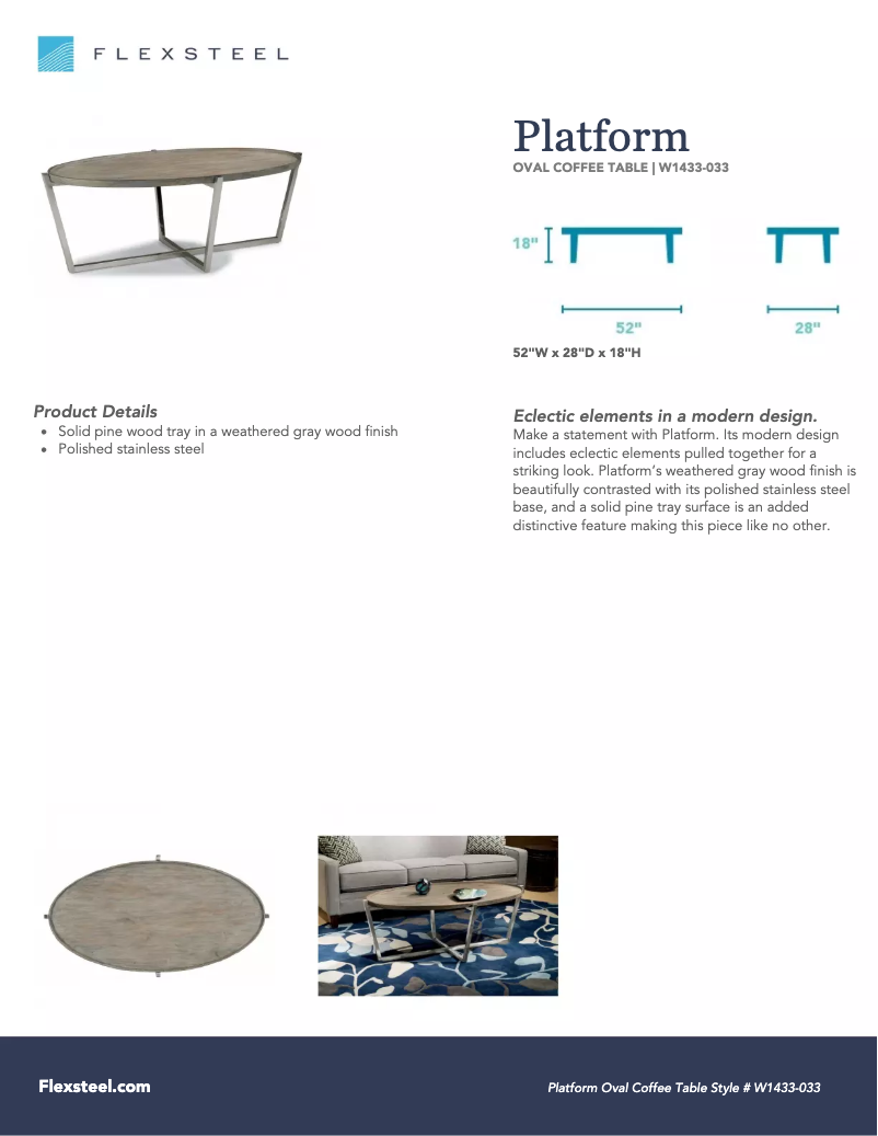 Page 1 de la notice Manuel utilisateur Flexsteel Platform W1433-033