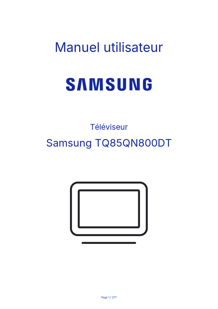 Image de la première page du manuel de l'appareil TQ85QN800DT