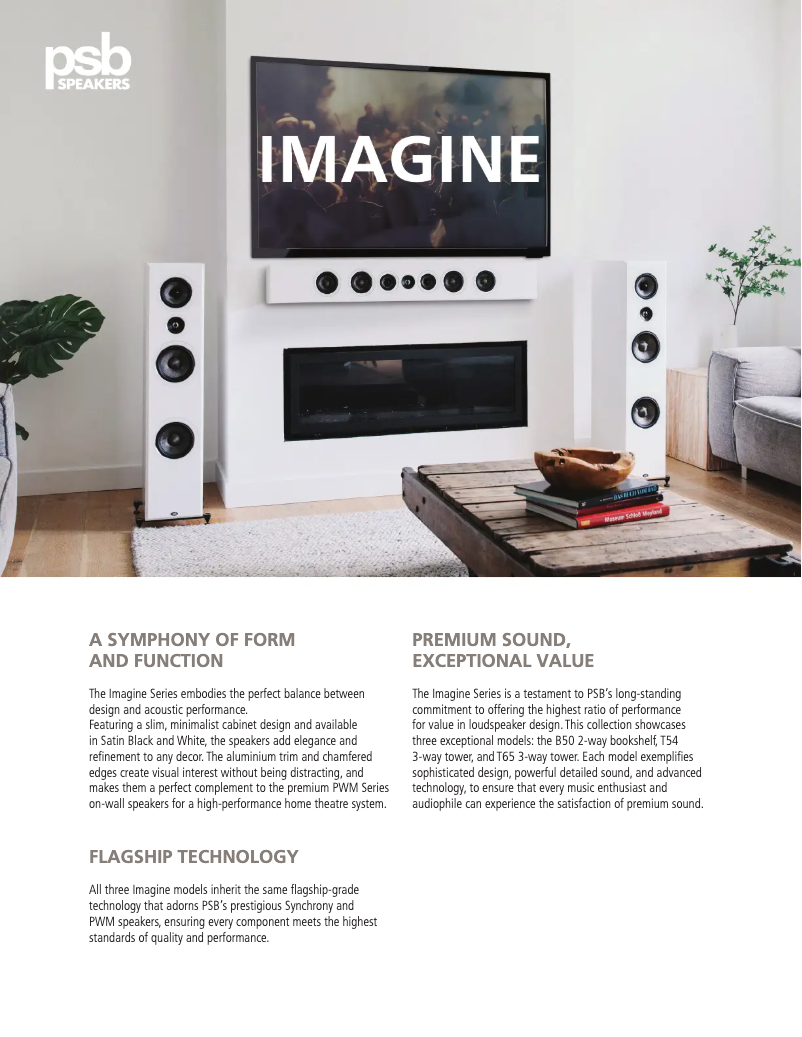 Page 1 de la notice Fiche technique PSB Imagine T54