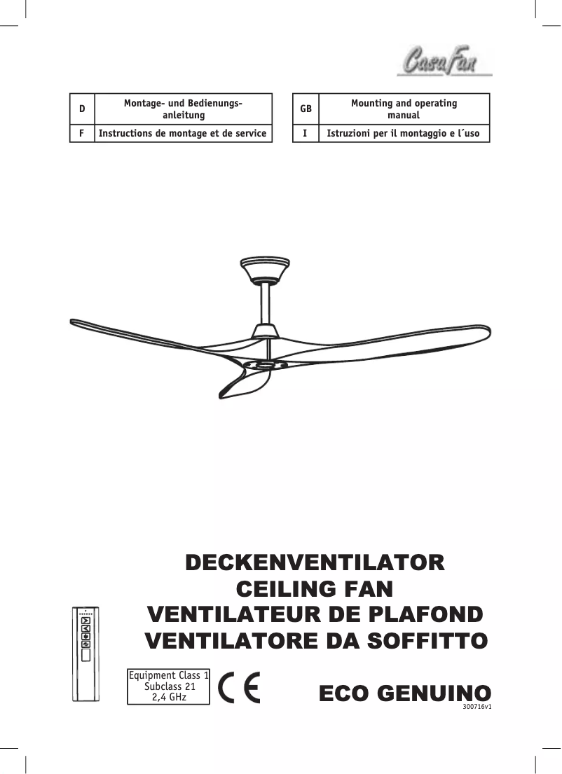 Image de la première page du manuel de l'appareil Eco Genuino