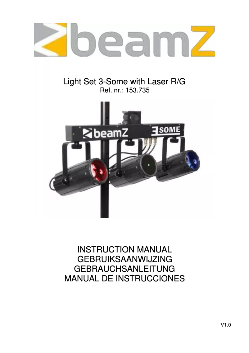 Page 1 de la notice Manuel utilisateur BeamZ 3-Some