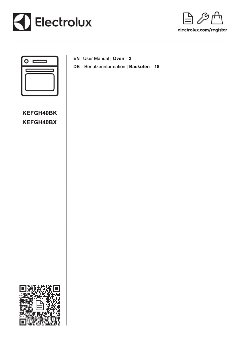 Page 1 de la notice Manuel utilisateur Electrolux KEFGH40BX