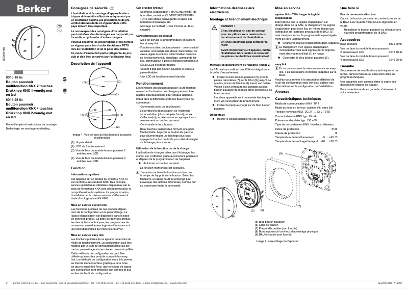 Page 1 de la notice Manuel utilisateur Hager 80161869