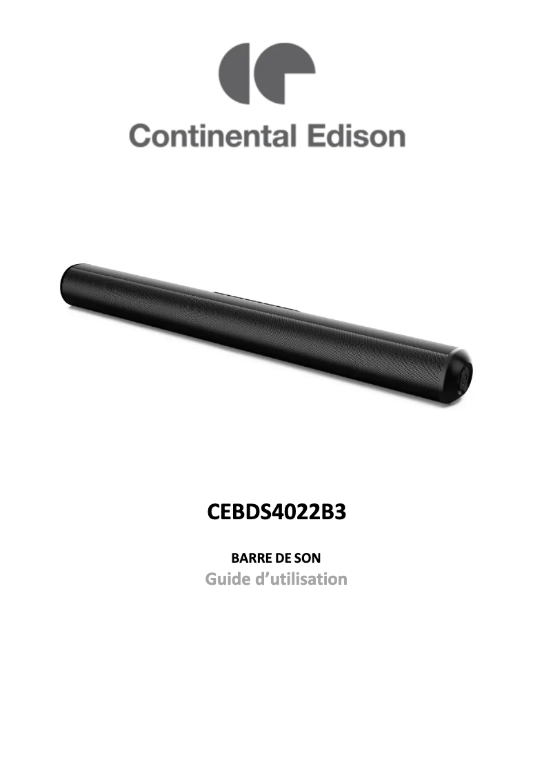 Page n°1 - Manuel utilisateur Continental Edison CEBDS4022B3